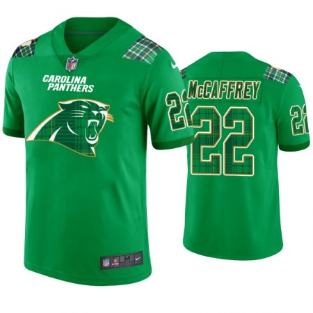 Maillot Homme Carolina Panthers Christian McCaffrey 22 Kelly Vert St. Patricks Day